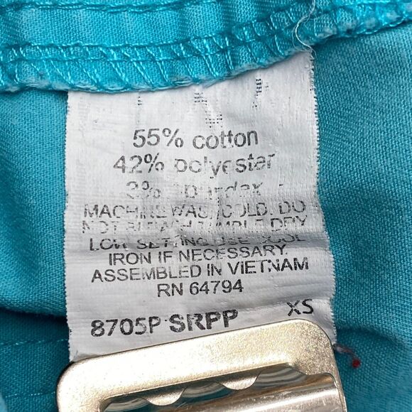 Med Couture Scrub Pants Womens Extra Small Teal Blue Bottoms Nursing Healthcare - Picture 3 of 13